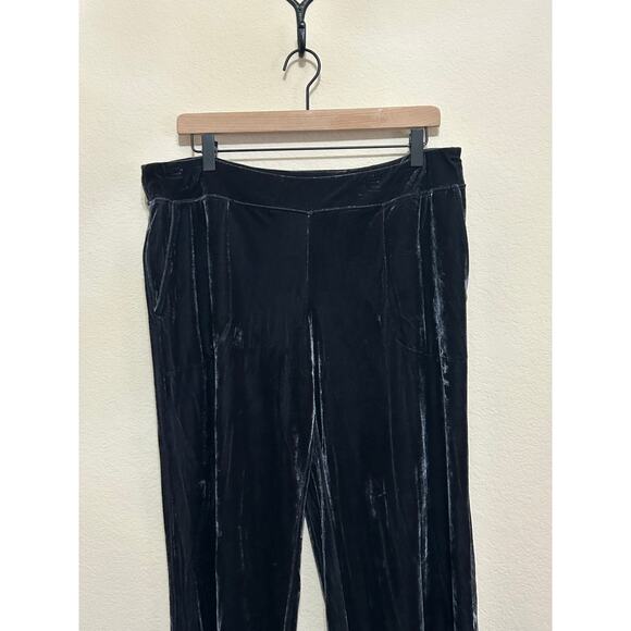 NEW Soma Velvet Pants Size Large Gray Loungewear Elastic Waist Pant with Pockets - Picture 2 of 11